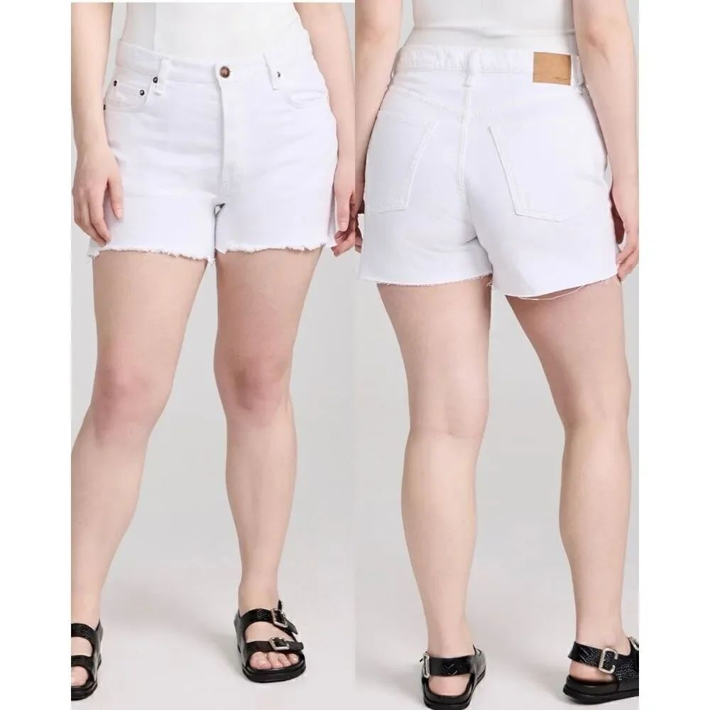 rag & bone NWT WOMENS Denim Vintage Cut Off Midi Shorts Frayed Hem Size 33